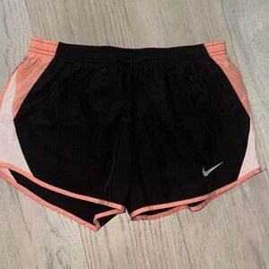 Nike Women's Black and Coral Athletic Shorts